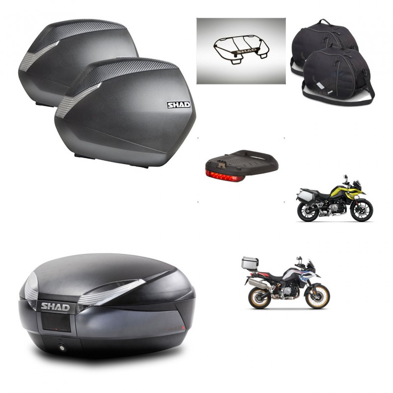 SHAD SH48 trunk + mounting bracket SH36 suitcases accessories DARK GREY PREMIUM KIT-464561