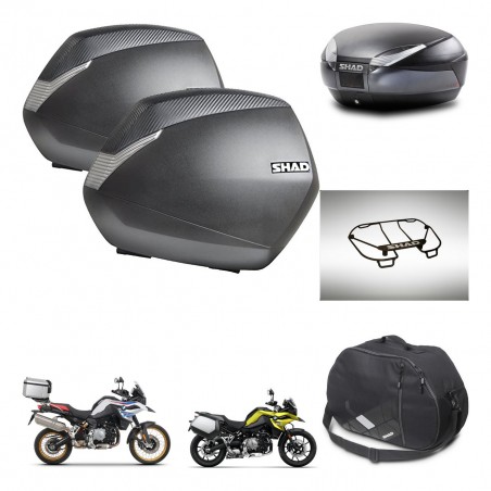 SHAD Baul SH48 + soporte montaje maletas SH36 accesorios DARK GREY PREMIUM KIT-464566