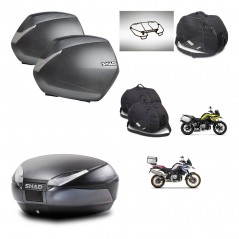 SHAD Baul SH48 + soporte montaje maletas SH36 accesorios DARK GREY PREMIUM KIT-464567