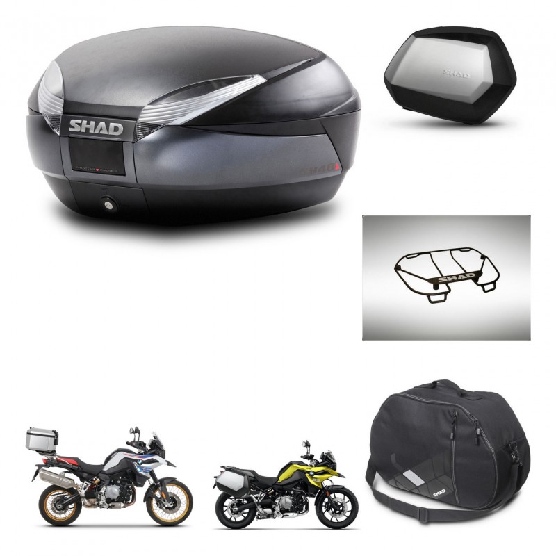 SHAD SH35 PREMIUM suitcases + mounting bracket SH48 trunk accessories DARK GREY KIT-464569