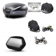 SHAD Maletas SH35 PREMIUM + soporte montaje baul SH48 accesorios DARK GREY KIT-464570