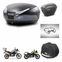 SHAD Maletas sh23 alu + soporte montaje baul SH48 accesorios DARK GREY PREMIUM KIT-464571