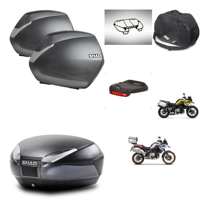 SHAD SH48 trunk + mounting bracket SH36 suitcases accessories DARK GREY PREMIUM KIT-464572