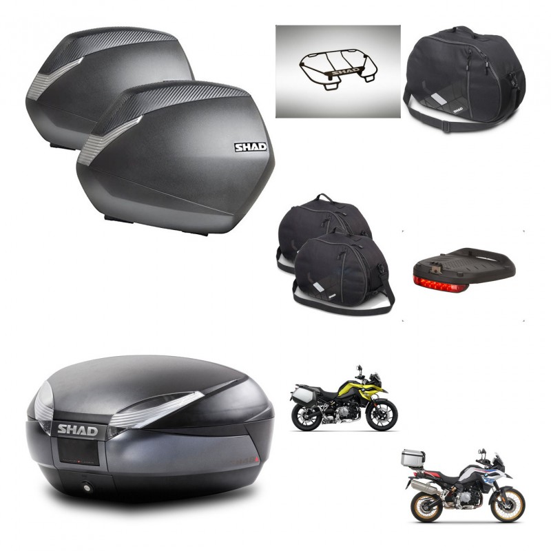 SHAD SH48 trunk + mounting bracket SH36 suitcases accessories DARK GREY PREMIUM KIT-464573