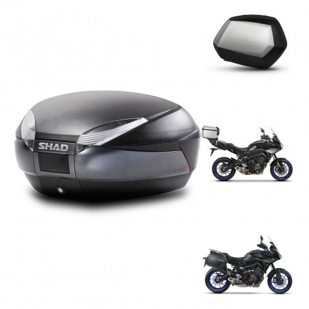 SHAD Maletas SH35 PREMIUM + soporte montaje baul SH48 DARK GREY KIT-464581