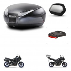 SHAD Maletas SH35 PREMIUM + soporte montaje baul SH48 accesorios DARK GREY KIT-464587