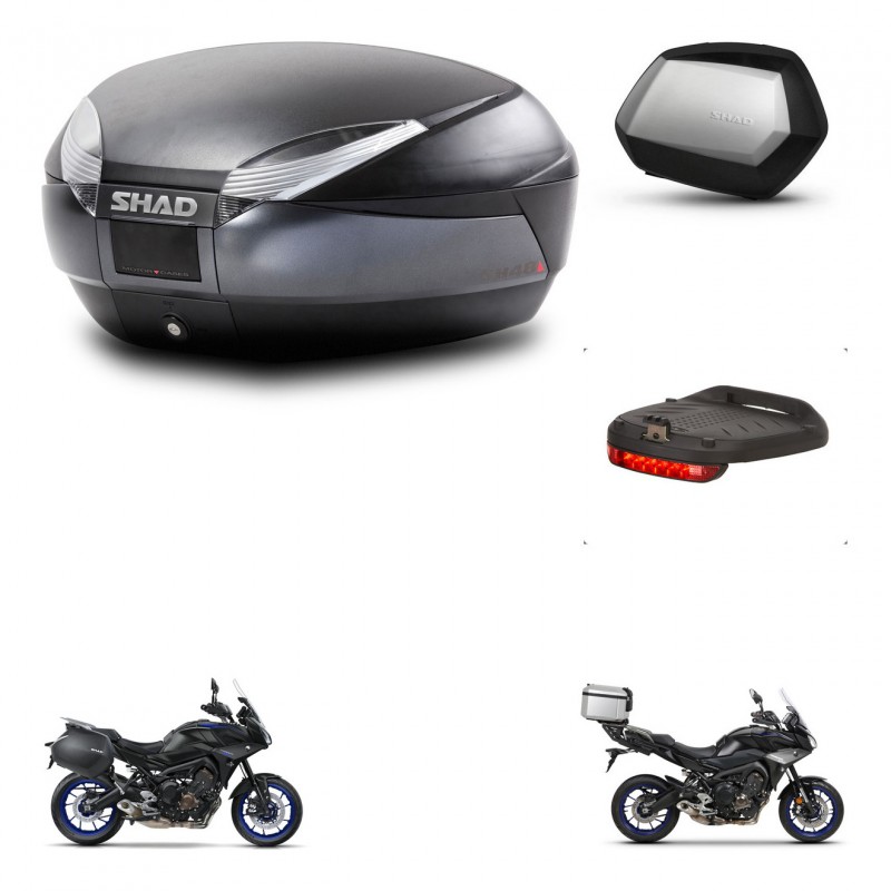 SHAD SH35 PREMIUM suitcases + mounting bracket SH48 trunk accessories DARK GREY KIT-464587