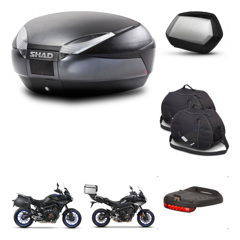 SHAD SH35 PREMIUM suitcases + mounting bracket SH48 trunk accessories DARK GREY KIT-464588
