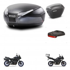 SHAD SH23 alu suitcases + mounting bracket SH48 trunk accessories DARK GREY PREMIUM KIT-464589