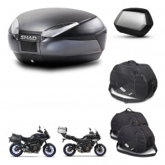 SHAD SH35 PREMIUM suitcases + mounting bracket SH48 trunk accessories DARK GREY KIT-464594