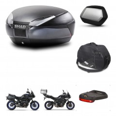SHAD Maletas SH35 PREMIUM + soporte montaje baul SH48 accesorios DARK GREY KIT-464599