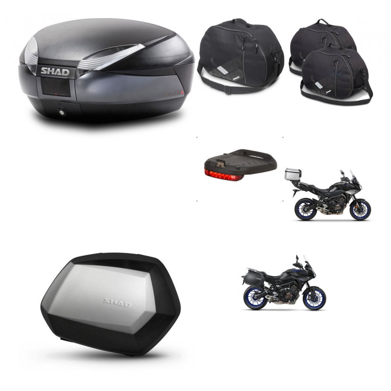SHAD SH35 PREMIUM suitcases + mounting bracket SH48 trunk accessories DARK GREY KIT-464600