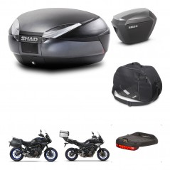 SHAD Maletas sh23 alu + soporte montaje baul SH48 accesorios DARK GREY PREMIUM KIT-464601