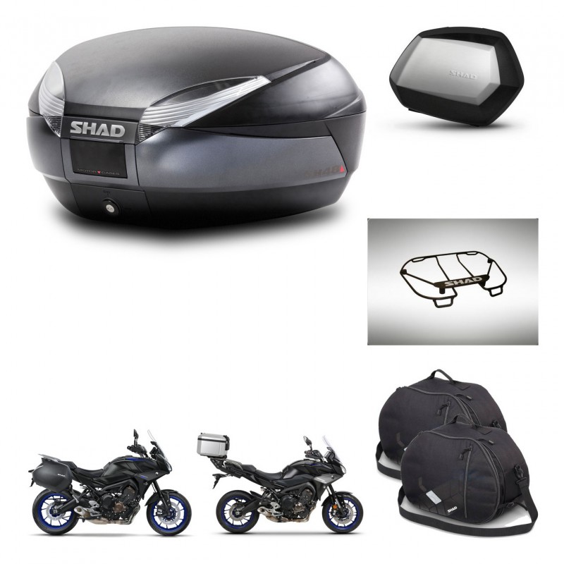 SHAD SH35 PREMIUM suitcases + mounting bracket SH48 trunk accessories DARK GREY KIT-464606