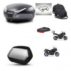 SHAD Maletas SH35 PREMIUM + soporte montaje baul SH48 accesorios DARK GREY KIT-464612