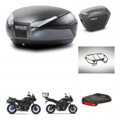 SHAD Maletas sh23 alu + soporte montaje baul SH48 accesorios DARK GREY PREMIUM KIT-464613