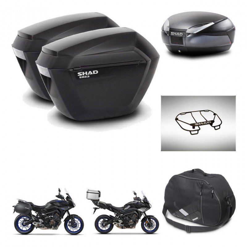 SHAD Baul SH48 + soporte montaje maletas sh23 accesorios DARK GREY PREMIUM KIT-464616