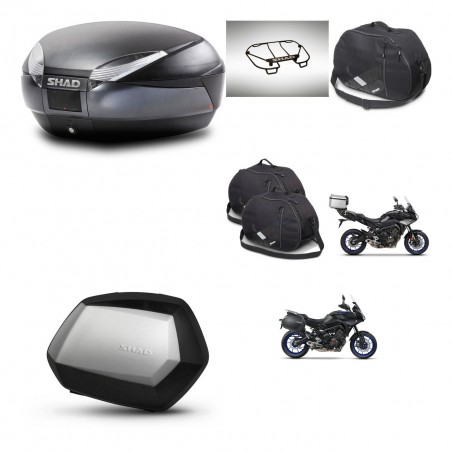 SHAD SH35 PREMIUM suitcases + mounting bracket SH48 trunk accessories DARK GREY KIT-464618