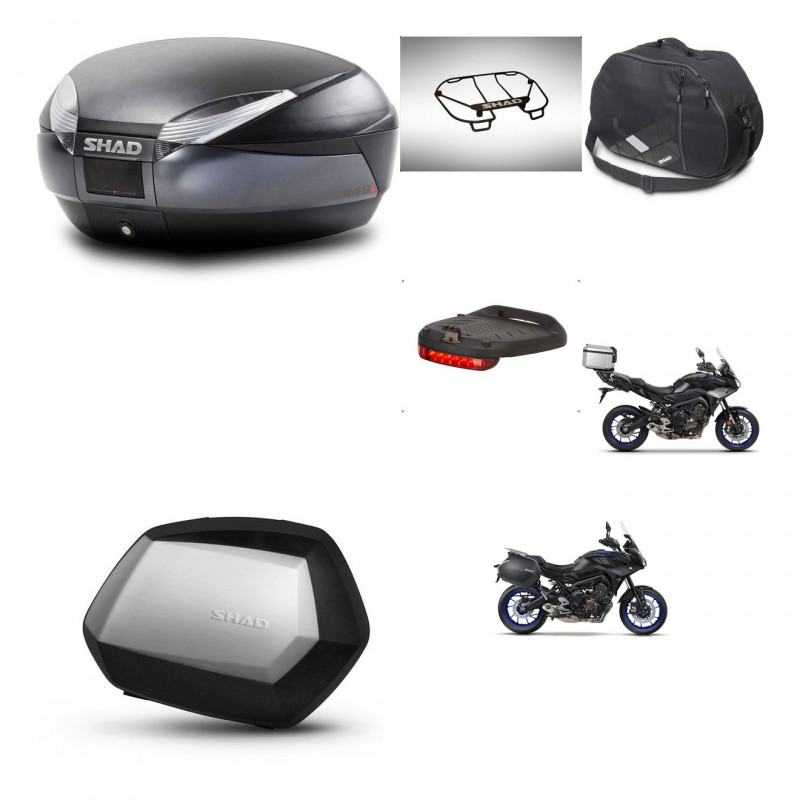 SHAD SH35 PREMIUM suitcases + mounting bracket SH48 trunk accessories DARK GREY KIT-464623