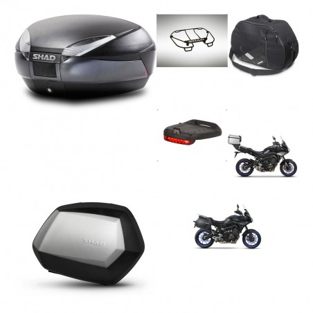 SHAD SH35 PREMIUM suitcases + mounting bracket SH48 trunk accessories DARK GREY KIT-464623
