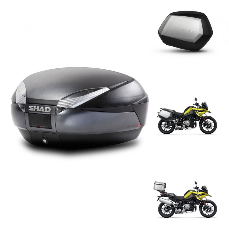 SHAD Maletas SH35 PREMIUM + soporte montaje baul SH48 DARK GREY KIT-464629