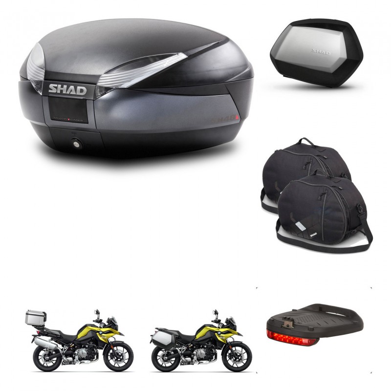 SHAD SH35 PREMIUM suitcases + mounting bracket SH48 trunk accessories DARK GREY KIT-464636