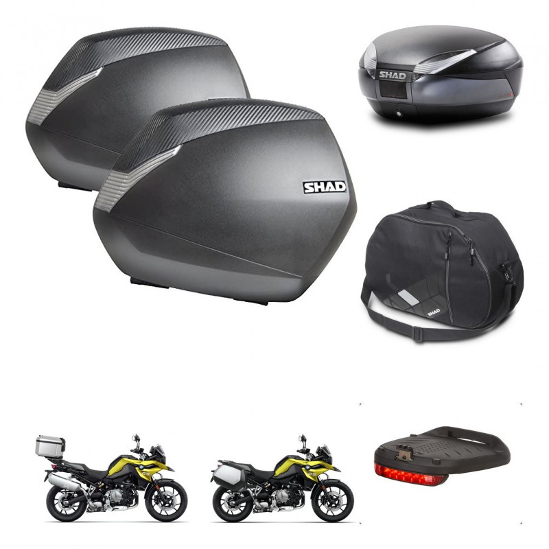 SHAD SH48 trunk + mounting bracket SH36 suitcases accessories DARK GREY PREMIUM KIT-464644