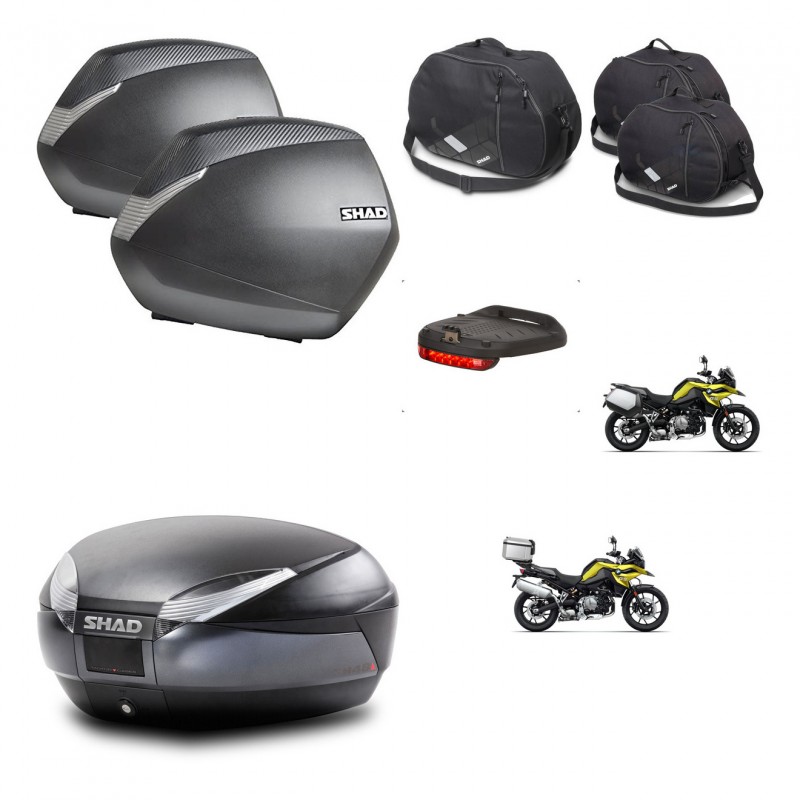SHAD SH48 trunk + mounting bracket SH36 suitcases accessories DARK GREY PREMIUM KIT-464645