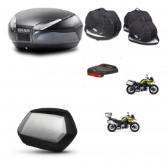 SHAD Maletas SH35 PREMIUM + soporte montaje baul SH48 accesorios DARK GREY KIT-464648