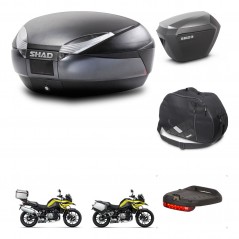 SHAD Maletas sh23 alu + soporte montaje baul SH48 accesorios DARK GREY PREMIUM KIT-464649