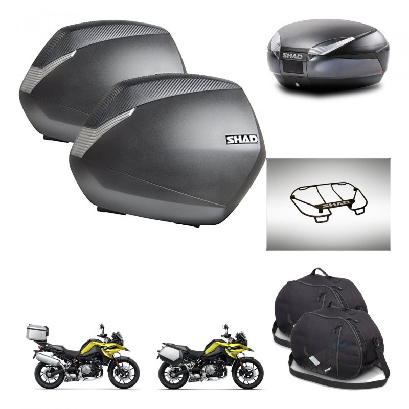 SHAD SH48 trunk + mounting bracket SH36 suitcases accessories DARK GREY PREMIUM KIT-464651