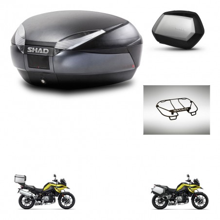 SHAD SH35 PREMIUM suitcases + mounting bracket SH48 trunk accessories DARK GREY KIT-464653