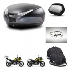 SHAD Maletas SH35 PREMIUM + soporte montaje baul SH48 accesorios DARK GREY KIT-464654