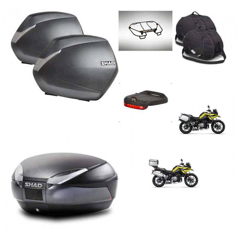SHAD SH48 trunk + mounting bracket SH36 suitcases accessories DARK GREY PREMIUM KIT-464657