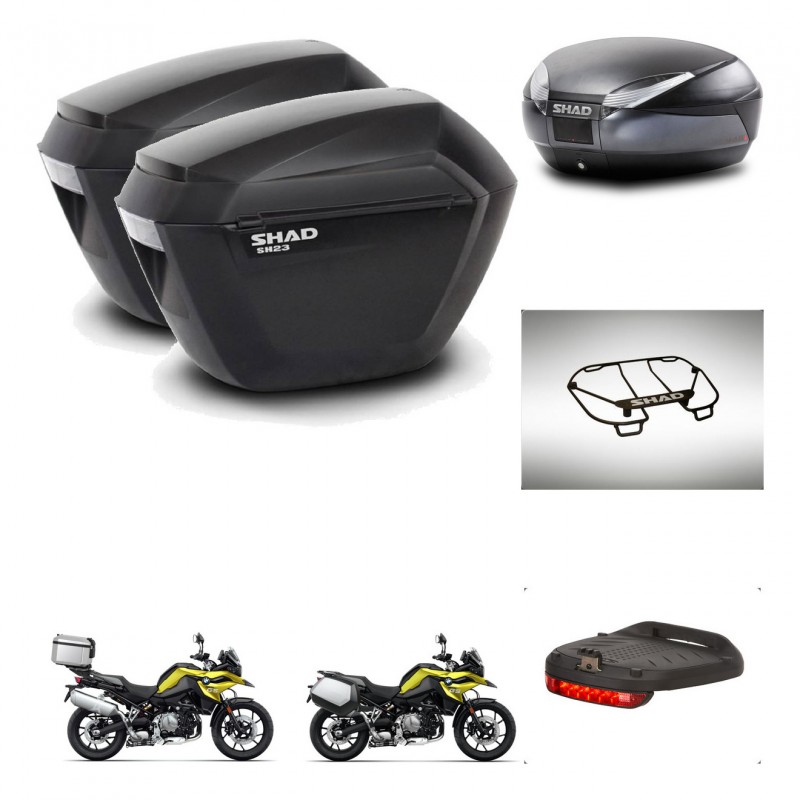 SHAD Baul SH48 + soporte montaje maletas sh23 accesorios DARK GREY PREMIUM KIT-464658