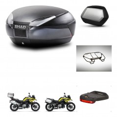 SHAD Maletas SH35 PREMIUM + soporte montaje baul SH48 accesorios DARK GREY KIT-464659
