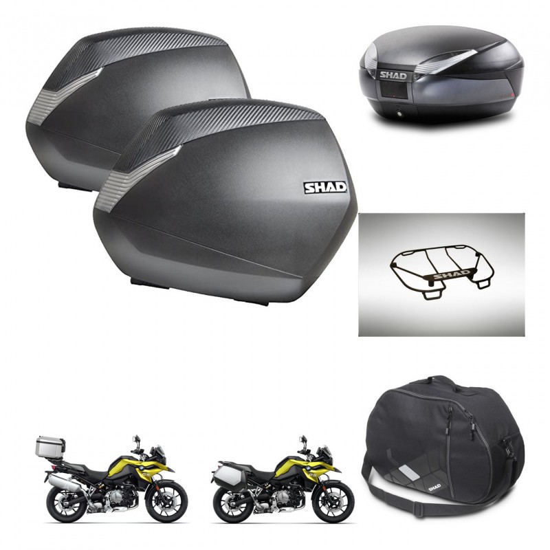 SHAD SH48 trunk + mounting bracket SH36 suitcases accessories DARK GREY PREMIUM KIT-464662