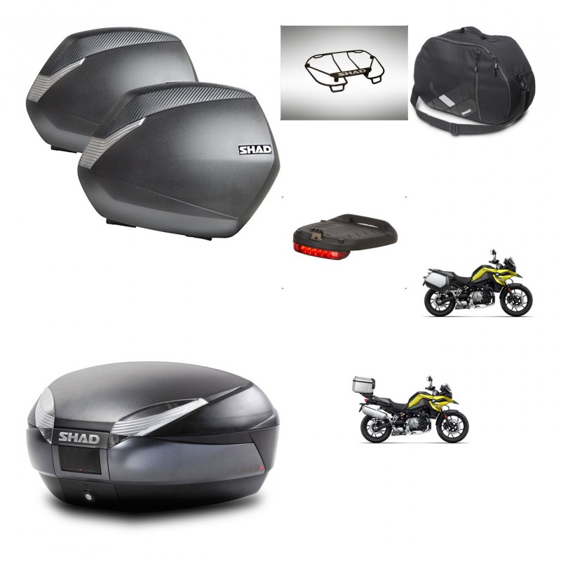 SHAD Baul SH48 + soporte montaje maletas SH36 accesorios DARK GREY PREMIUM KIT-464668