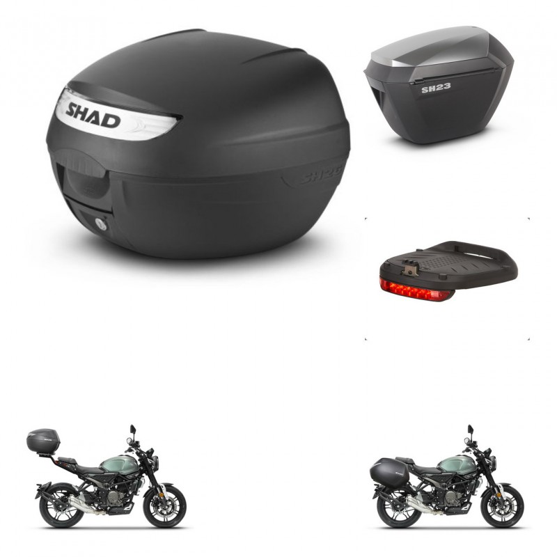 SHAD SH23 alu suitcases + mounting bracket SH26 trunk accessories KIT-464677