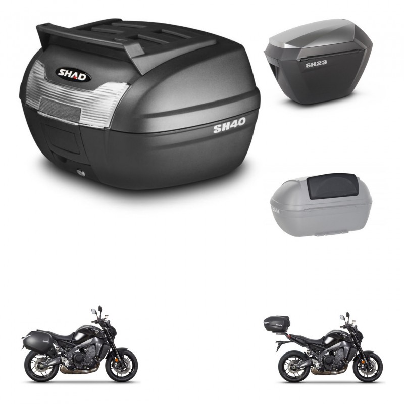 SHAD SH23 alu suitcases + mounting bracket SH40 top grill trunk accessories KIT-464743