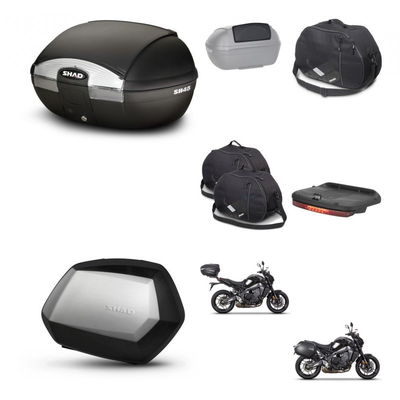 SHAD SH35 PREMIUM suitcases + mounting bracket SH45 trunk accessories KIT-464800