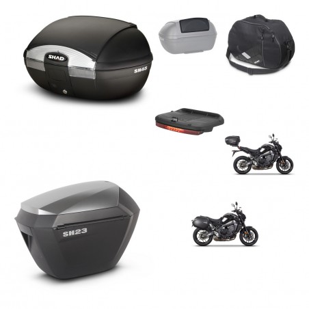 SHAD SH23 alu suitcases + mounting bracket SH45 trunk accessories KIT-464801
