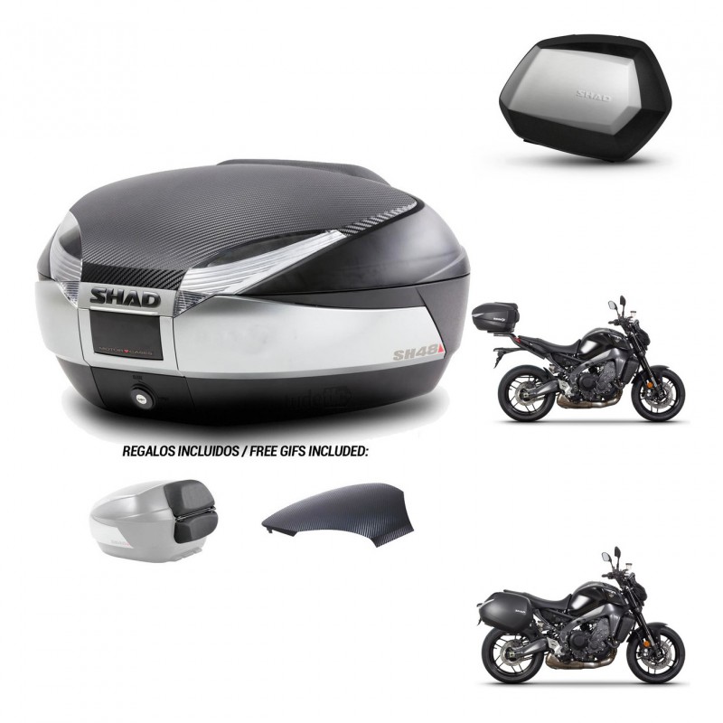 SHAD SH35 PREMIUM suitcases + mounting bracket SH48 trunk backrest cover KIT-464949