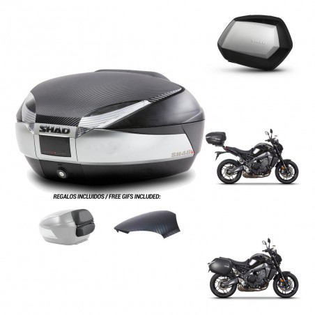 SHAD Maletas SH35 PREMIUM + soporte montaje baul SH48 tapa respaldo KIT-464949