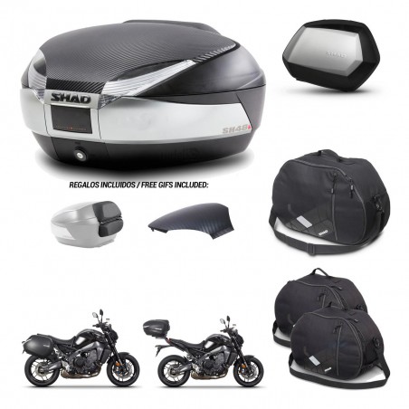 SHAD Maletas SH35 PREMIUM + soporte montaje baul SH48 tapa respaldo accesorios KIT-464962