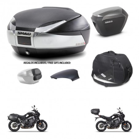 SHAD Maletas sh23 alu + soporte montaje baul SH48 tapa respaldo accesorios KIT-464963
