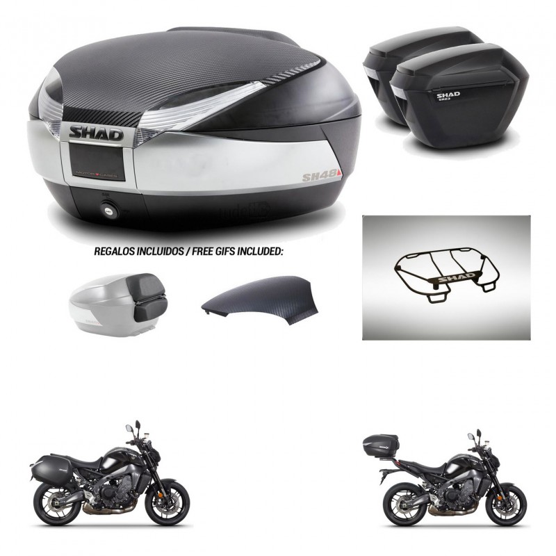 SHAD Suitcases sh23 + mounting bracket trunk SH48 backrest cover accessories KIT-464972