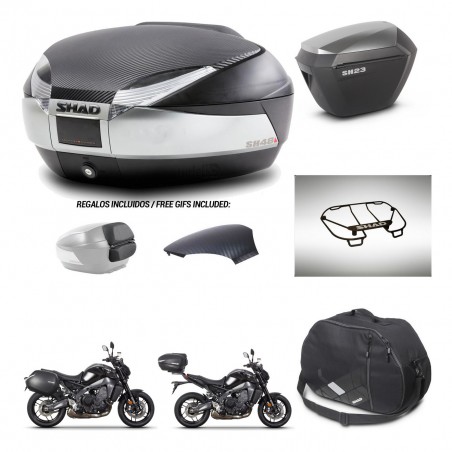 SHAD Maletas sh23 alu + soporte montaje baul SH48 tapa respaldo accesorios KIT-464987
