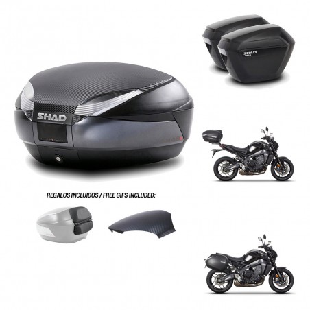 SHAD Suitcases sh23 + mounting bracket trunk SH48 backrest cover 49 L KIT-465044