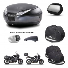 SHAD SH35 PREMIUM suitcases + mounting bracket SH48 trunk backrest cover accessories 49 L KIT-465058